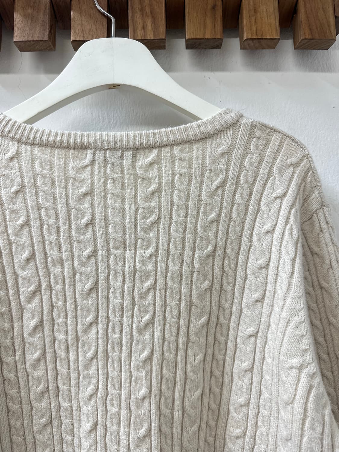 일본빈티지 케이블 짜임 라운드 니트 버튼 가디건 상품이미지4