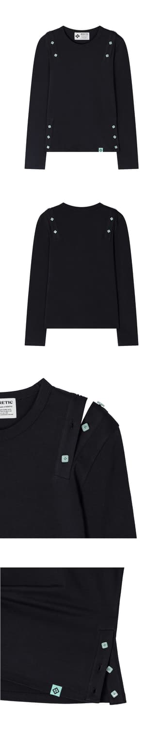 헤레틱 버튼 컷오프 티 차콜 BUTTON CUT-OFF T-SHIRT 상품이미지4