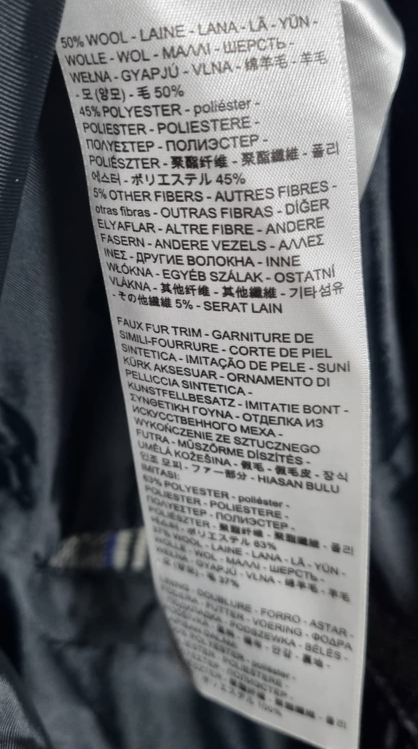 XS (44) 리바이스 울혼방 체크코트 상품이미지5