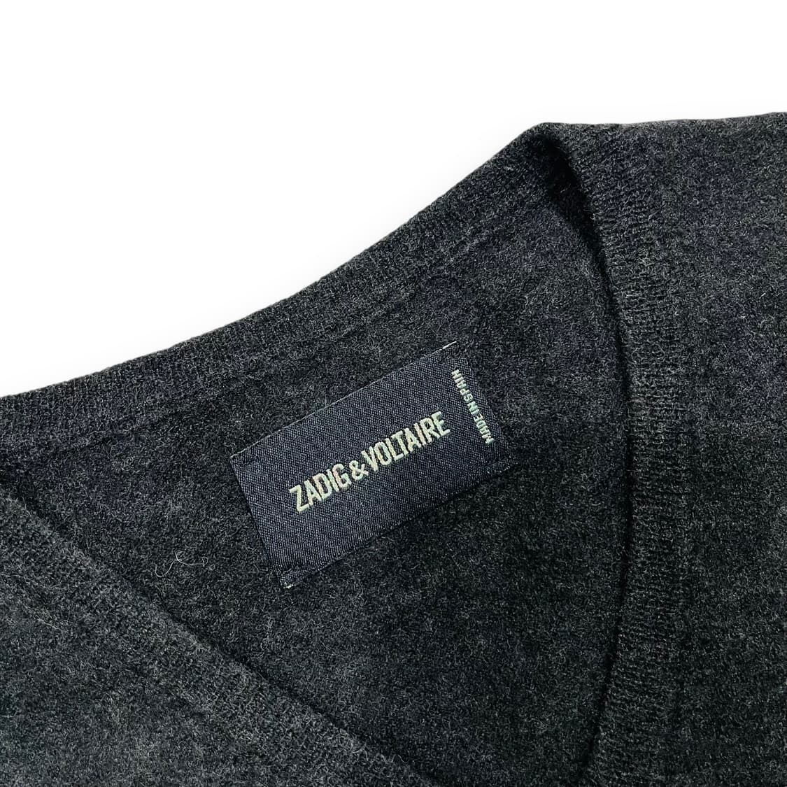 쟈딕 앤 볼테르 스컬 자수 메리노 울 브이넥 니트 상품이미지5