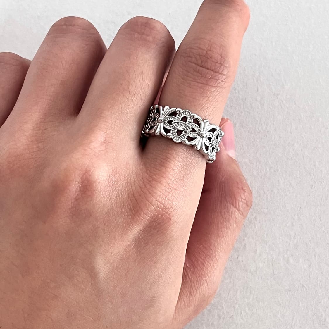 크롬 큐빅 반지 상품이미지5