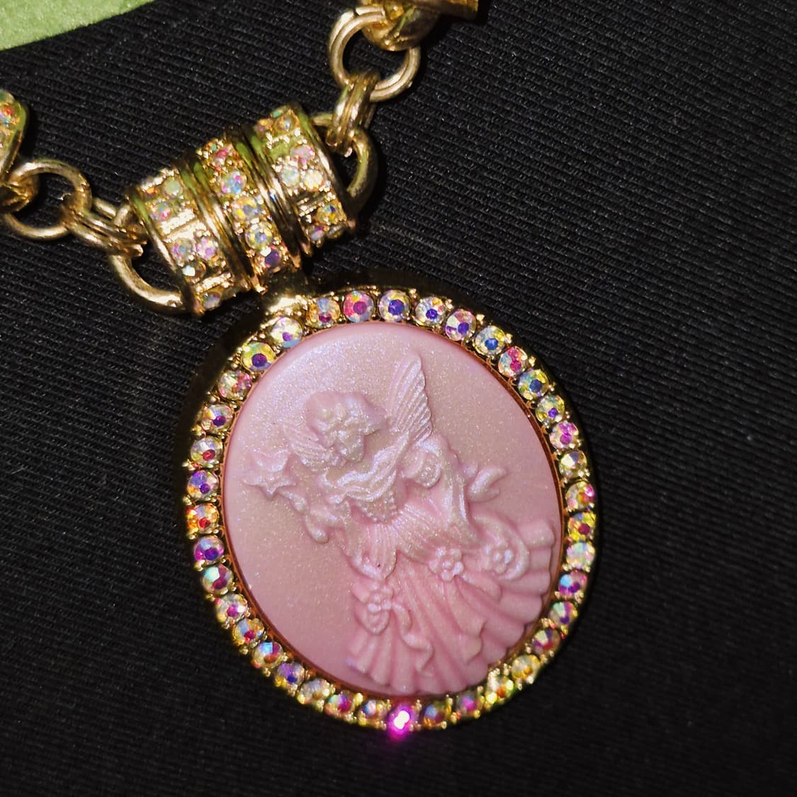 90s 미국 커크스폴리 무라노 글라스 카메오 목걸이 상품이미지8