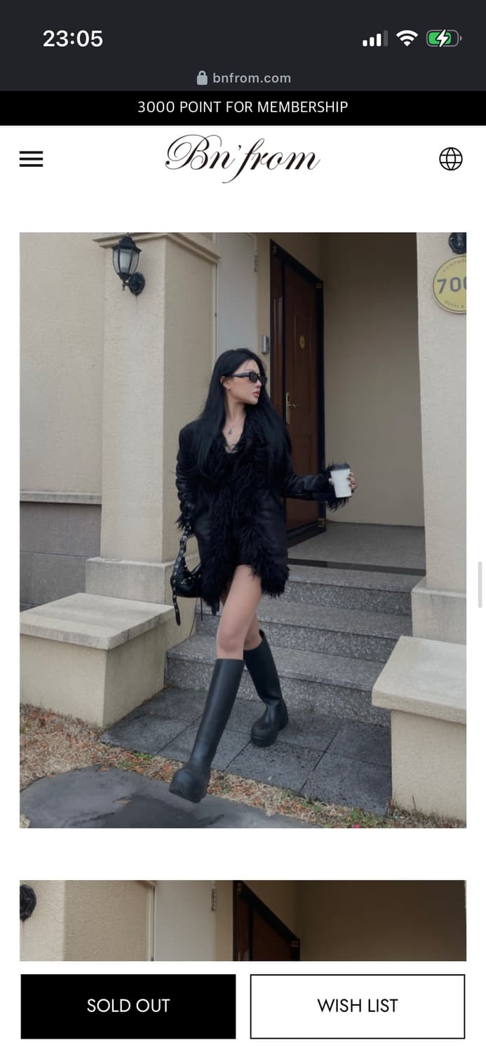 Bnfrom 비앤프롬 무스탕 코트 블랙 상품이미지2