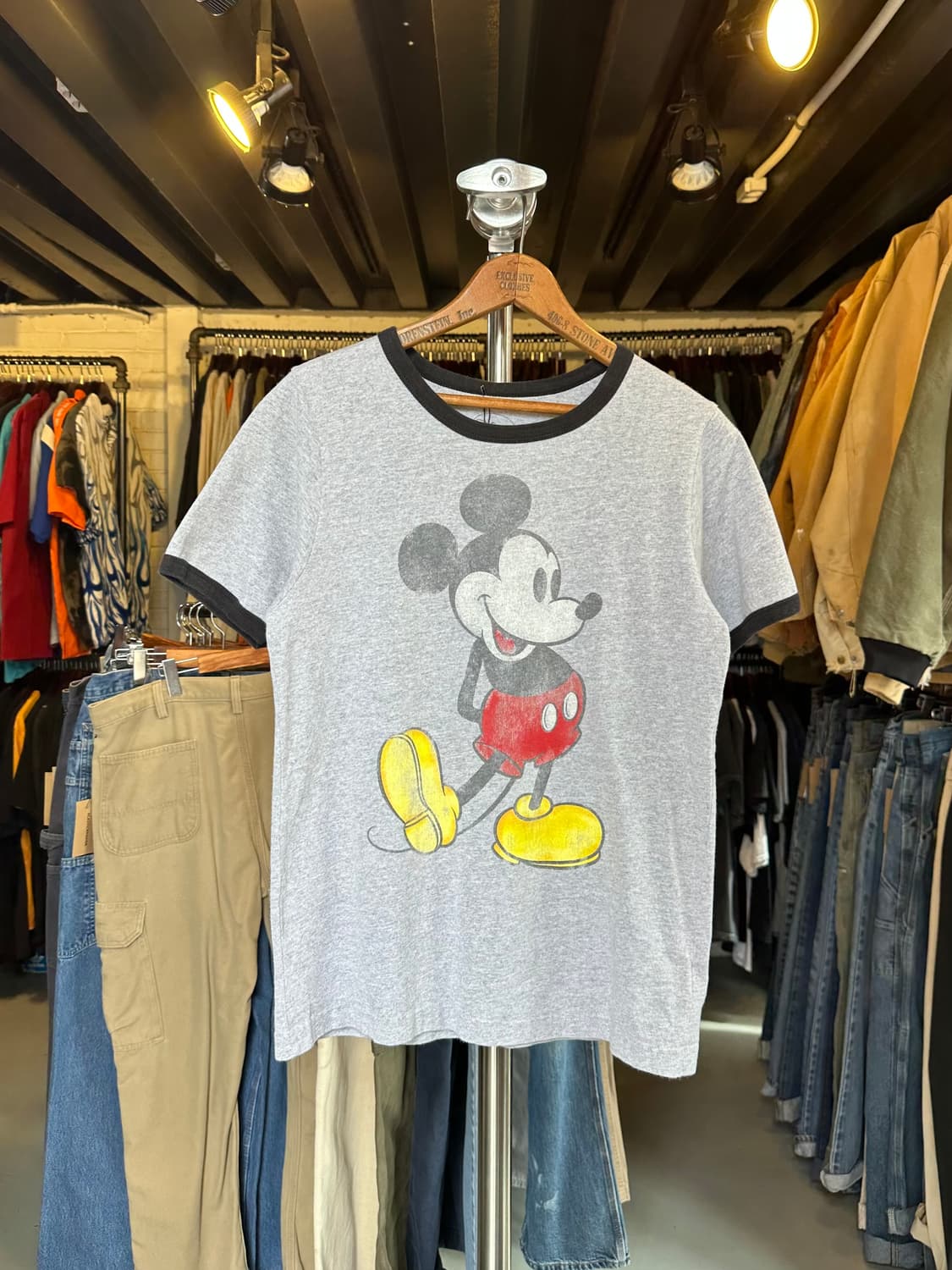 디즈니 미키마우스 프린팅 링거 티셔츠 상품이미지1