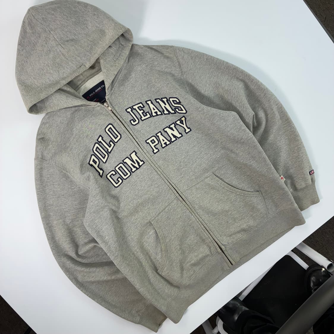 Polo  폴로 진스 컴퍼니 스펠아웃 자수 그레이 후드집업   상품이미지2