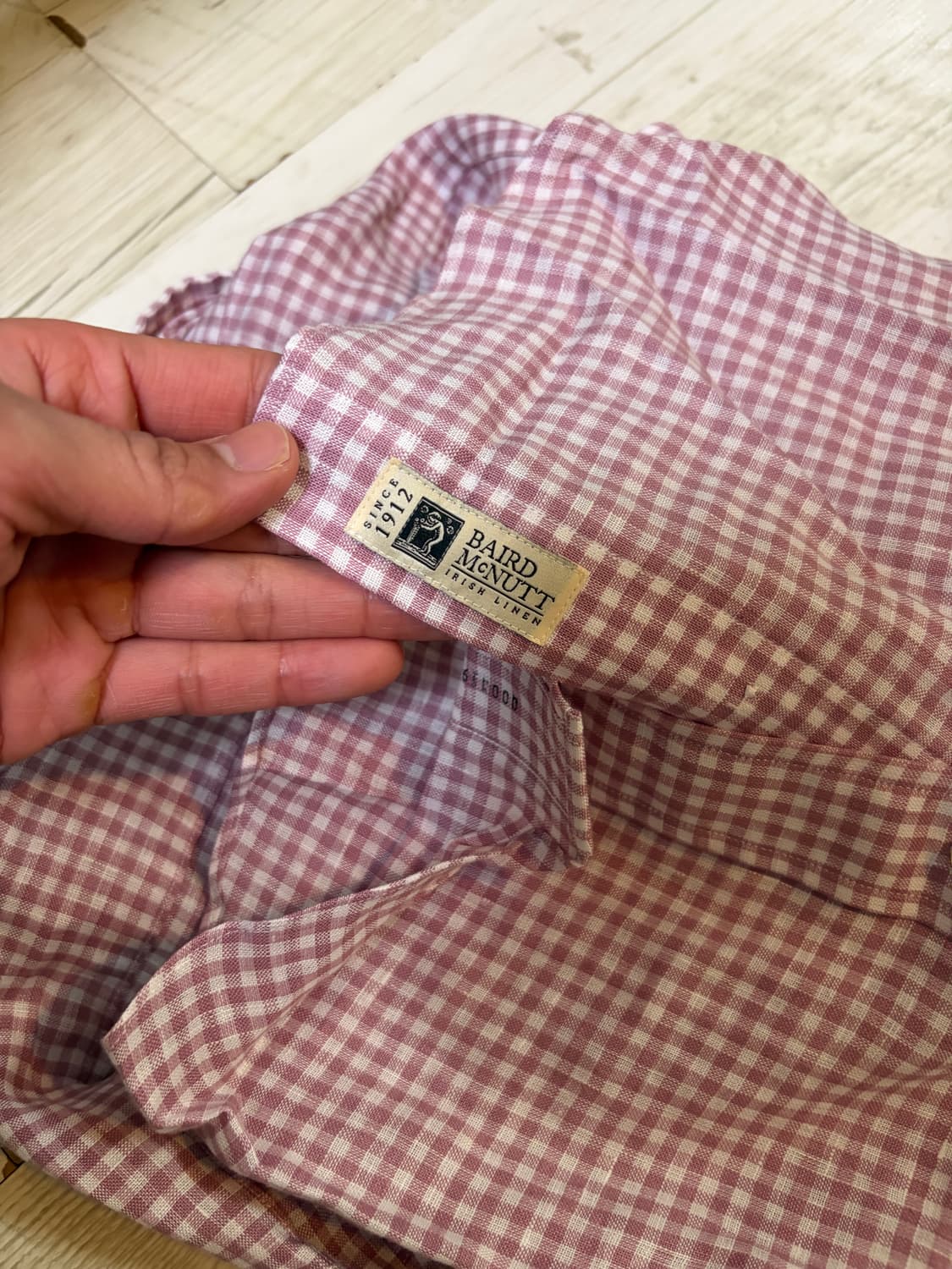 [XXL] 브룩스 브라더스 깅엄 체크 린넨 셔츠 새상품 상품이미지4