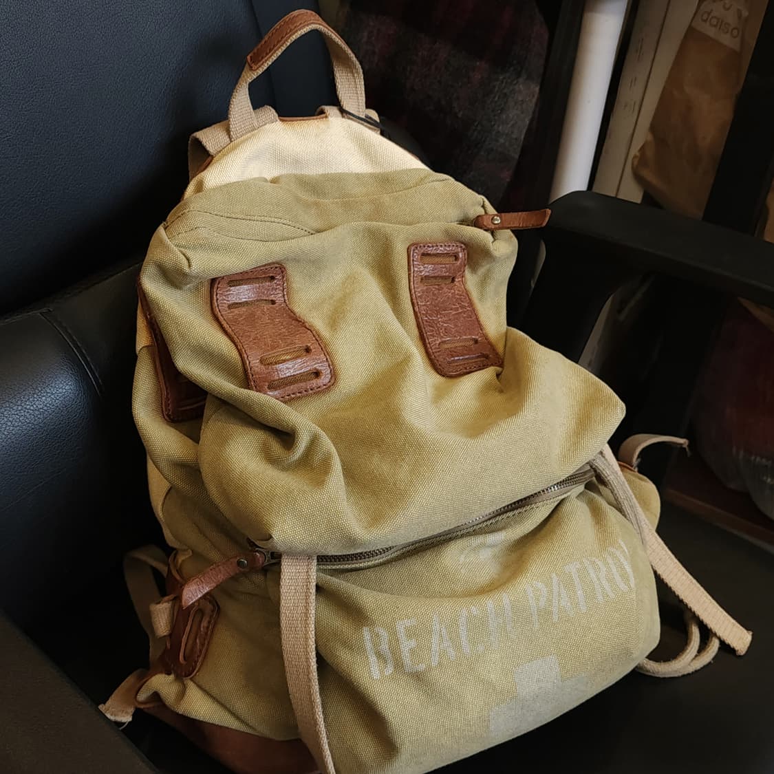 폴로 캔버스 레더 백팩 마운틴 백팩 랄프로렌 럭비 라인 상품이미지3