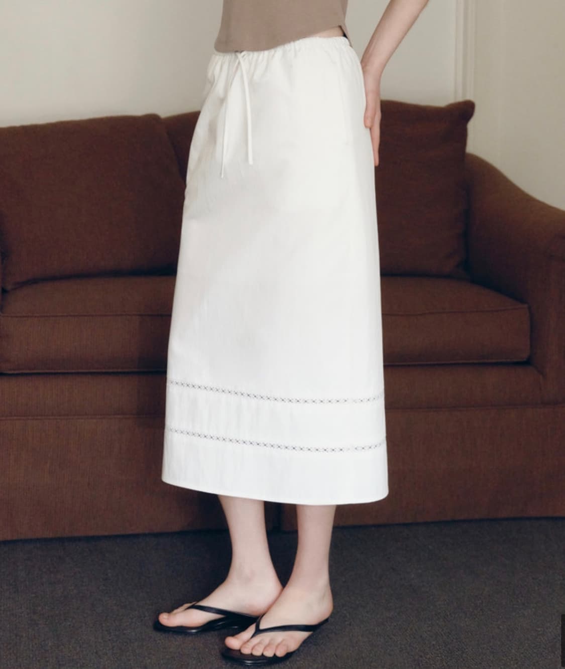 FYEO 포유온 모네 코튼 롱스커트 새상품 mone cotton long 상품이미지1