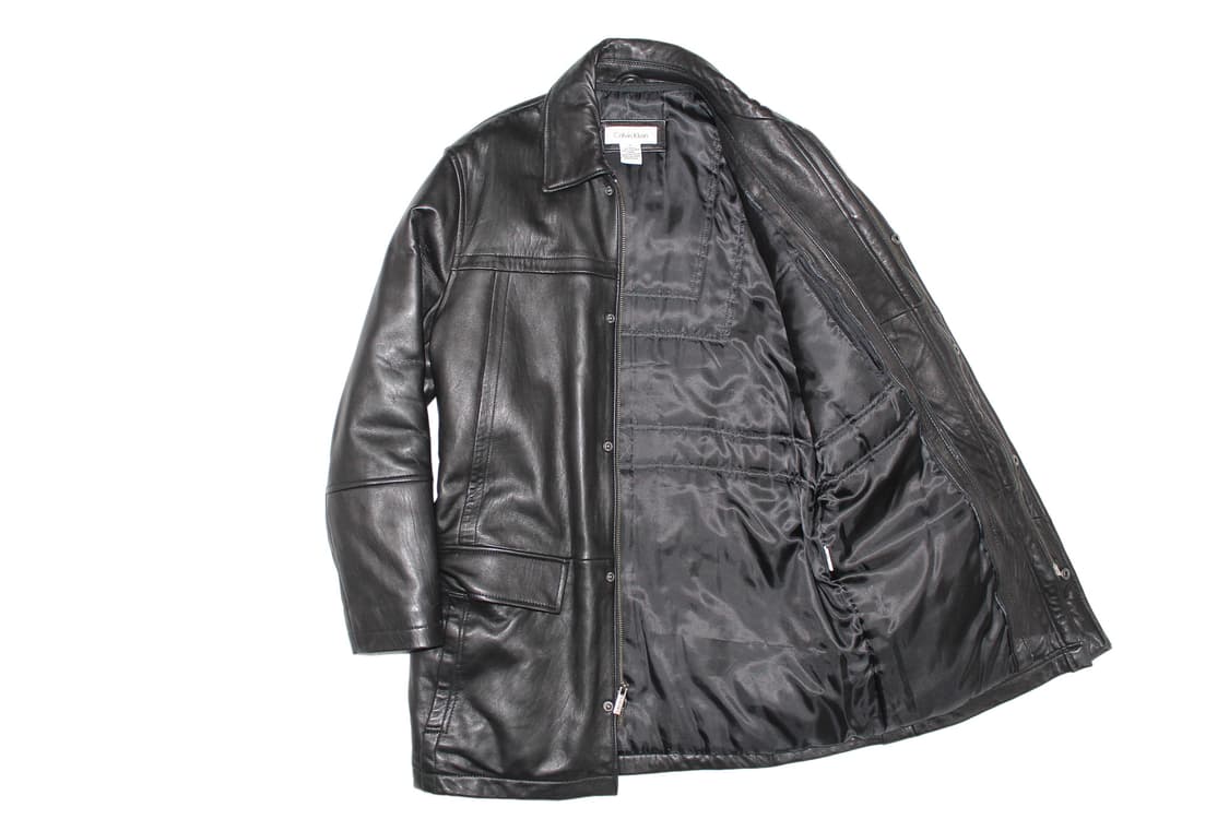 2000s Calvin Klein 캘빈클라인 카우레더 카코트 상품이미지4