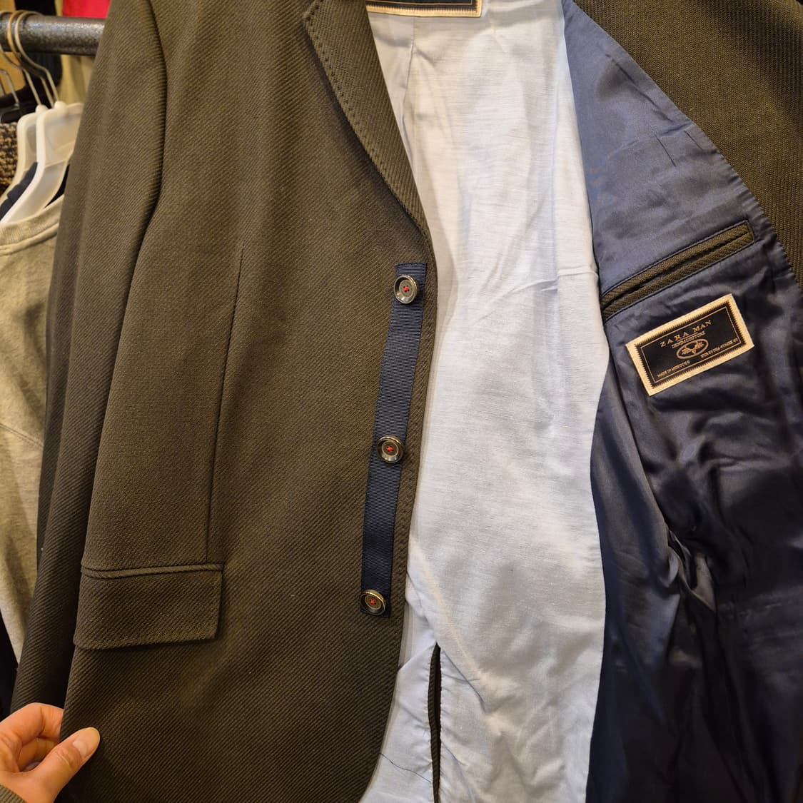 M(95) 자라 카키 블레이져  상품이미지7
