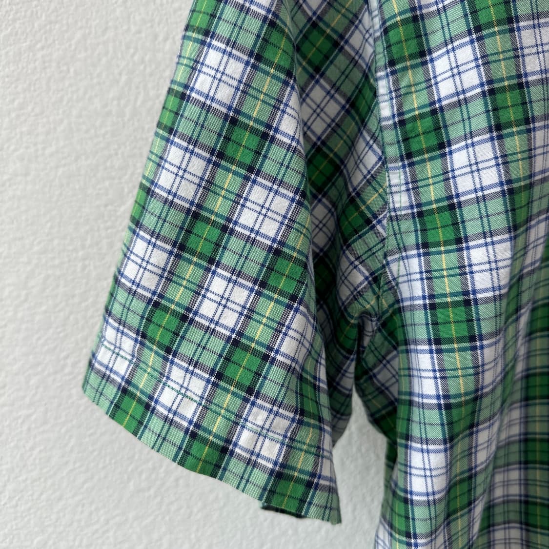 [체감 L-XL] 에디바우어 빈티지 그린 플래드 체크 반팔 셔츠 M 상품이미지4