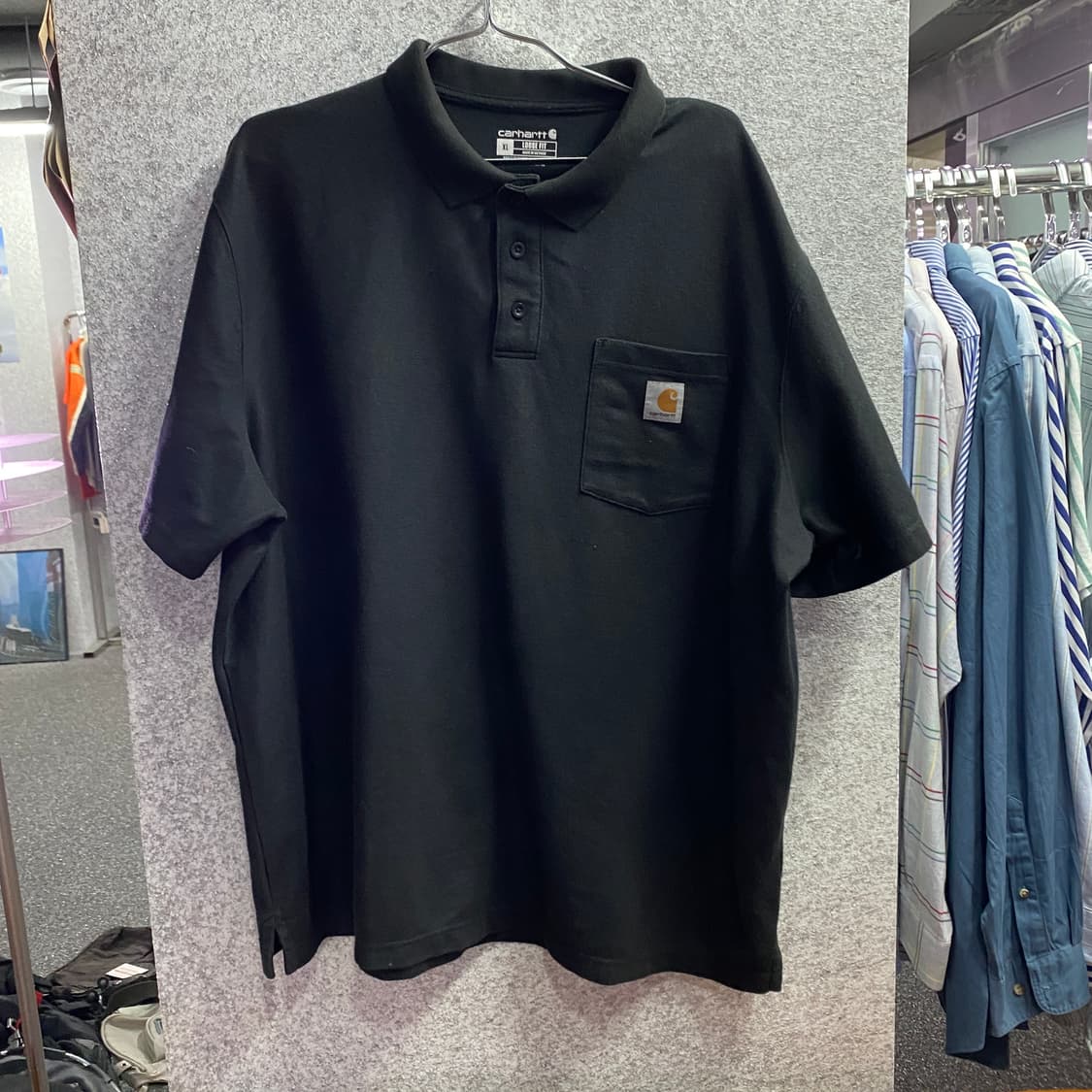 칼하트 루즈핏 블랙 반팔 카라티  B4240 상품이미지2