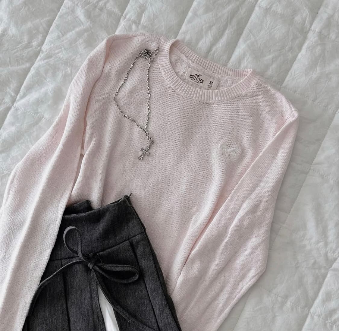 이코 어항 빈티지 홀리스터 아베크롬비 딸기우유 핑크 롱슬리브 니트 대장 상품이미지2