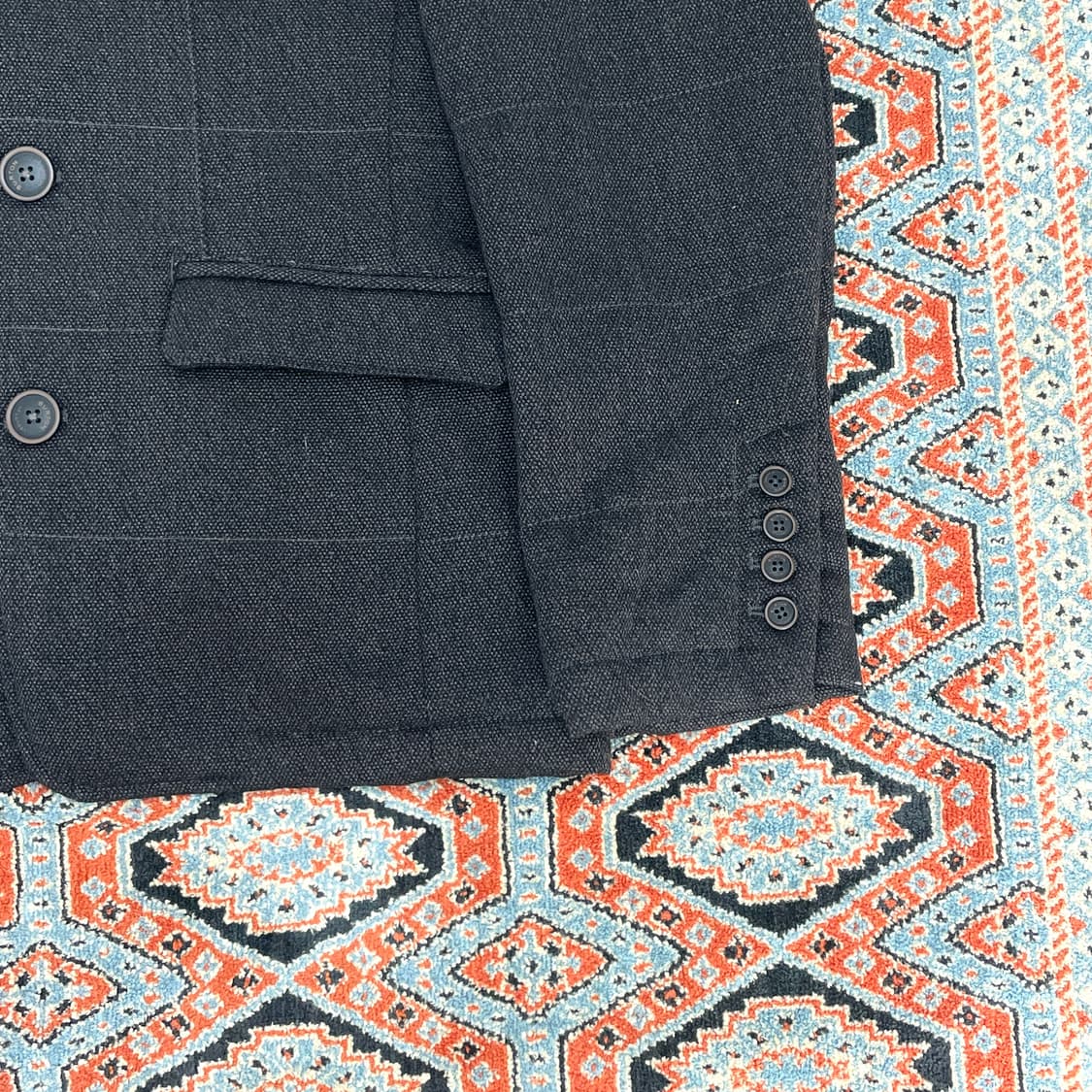 (택있는 새상품)BURTON 브라운 체크 울혼방 집업 버튼 자켓  상품이미지3