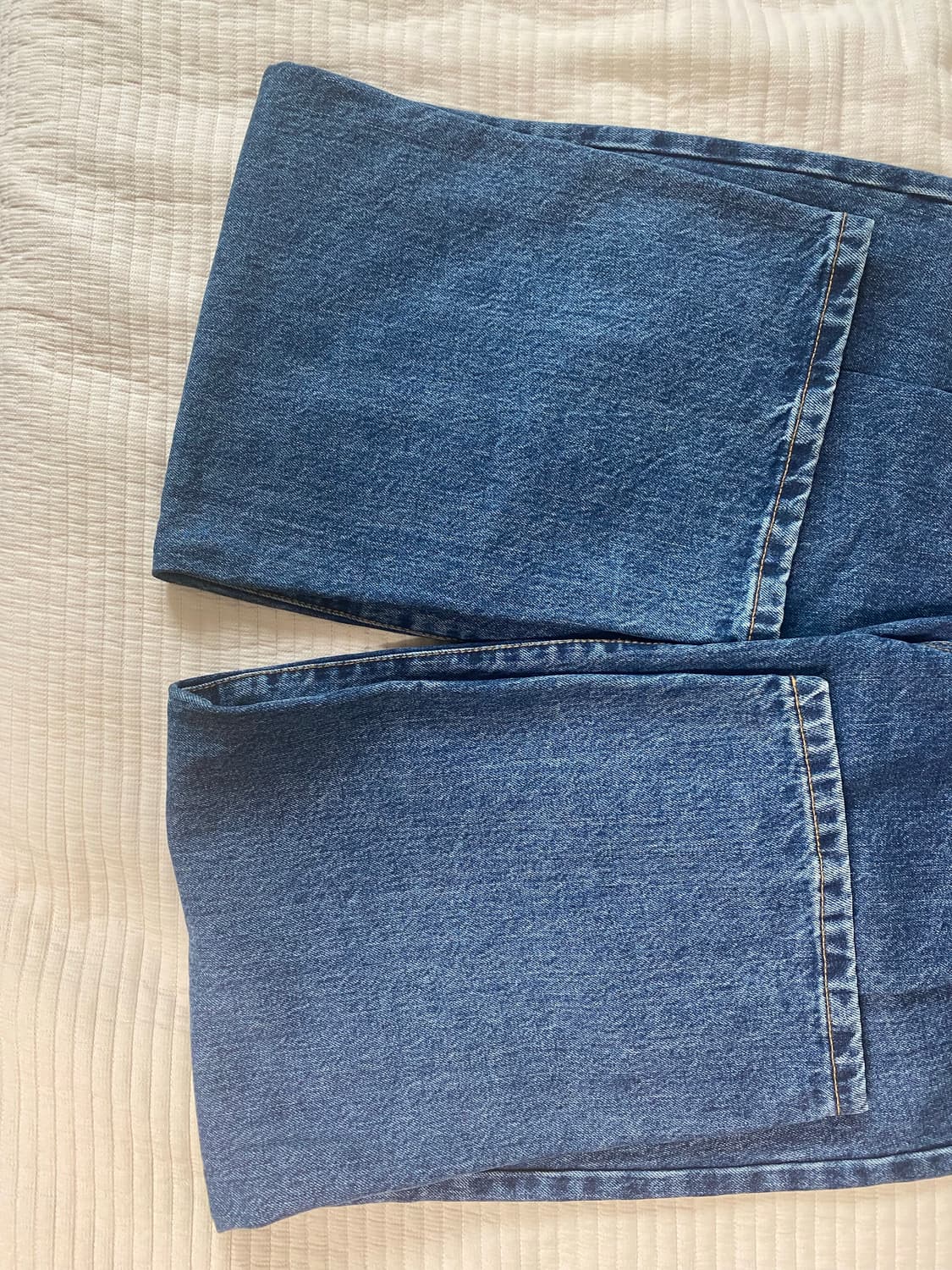(새상품) 비슬로우 콘밀 딥 원턱 데님 진 medium washed 중청 상품이미지5