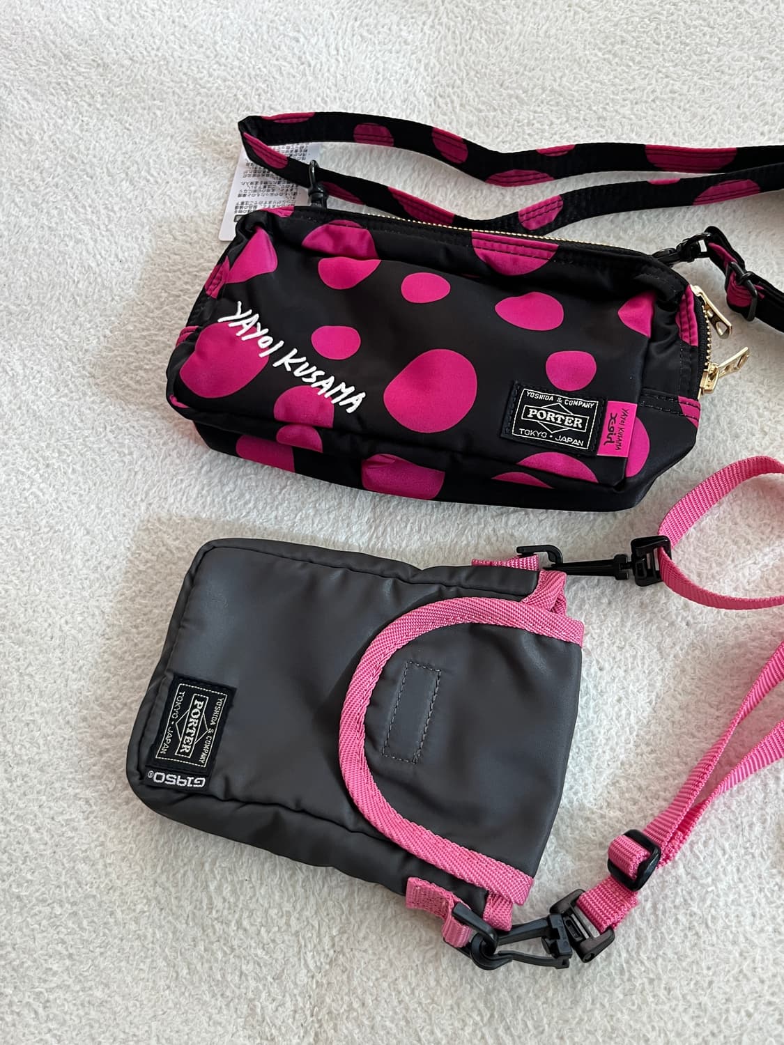 포터 핑크 트림 크로스백 그레이 상품이미지10