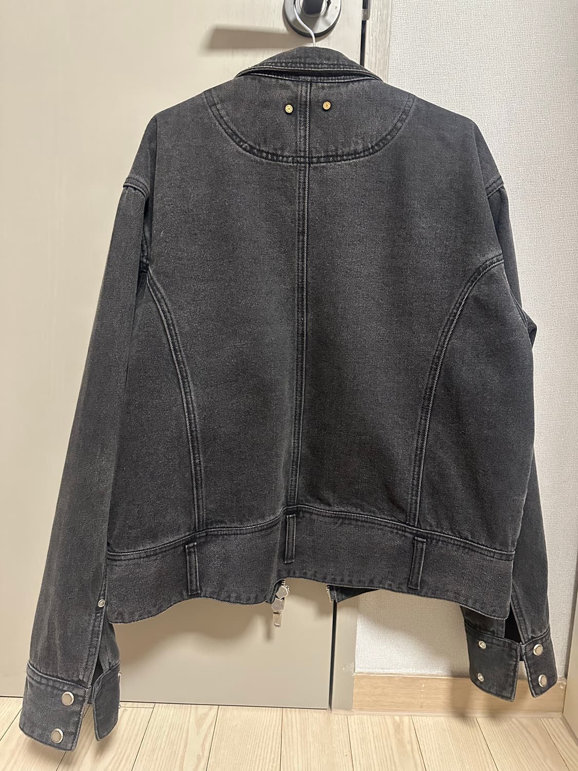 앤더슨벨 뮬렌스 벨티드 바이커 자켓(블랙) 상품이미지4