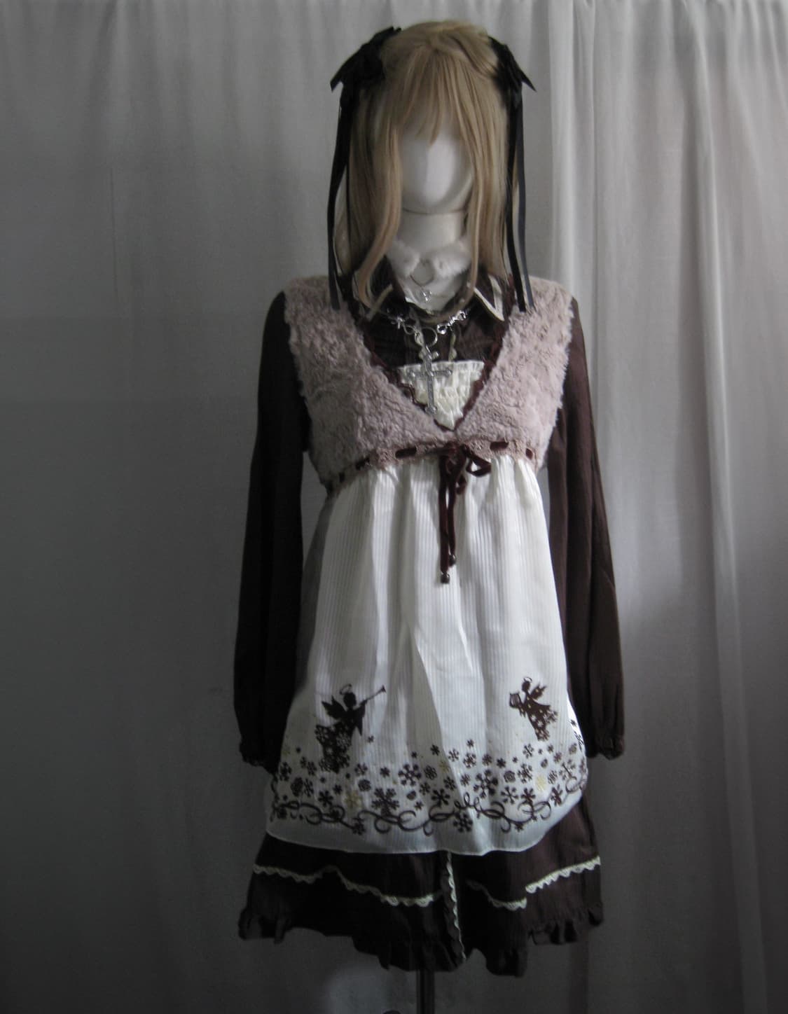 Axes femme 엑시즈팜 퍼 베스트 +원피스 상품이미지1