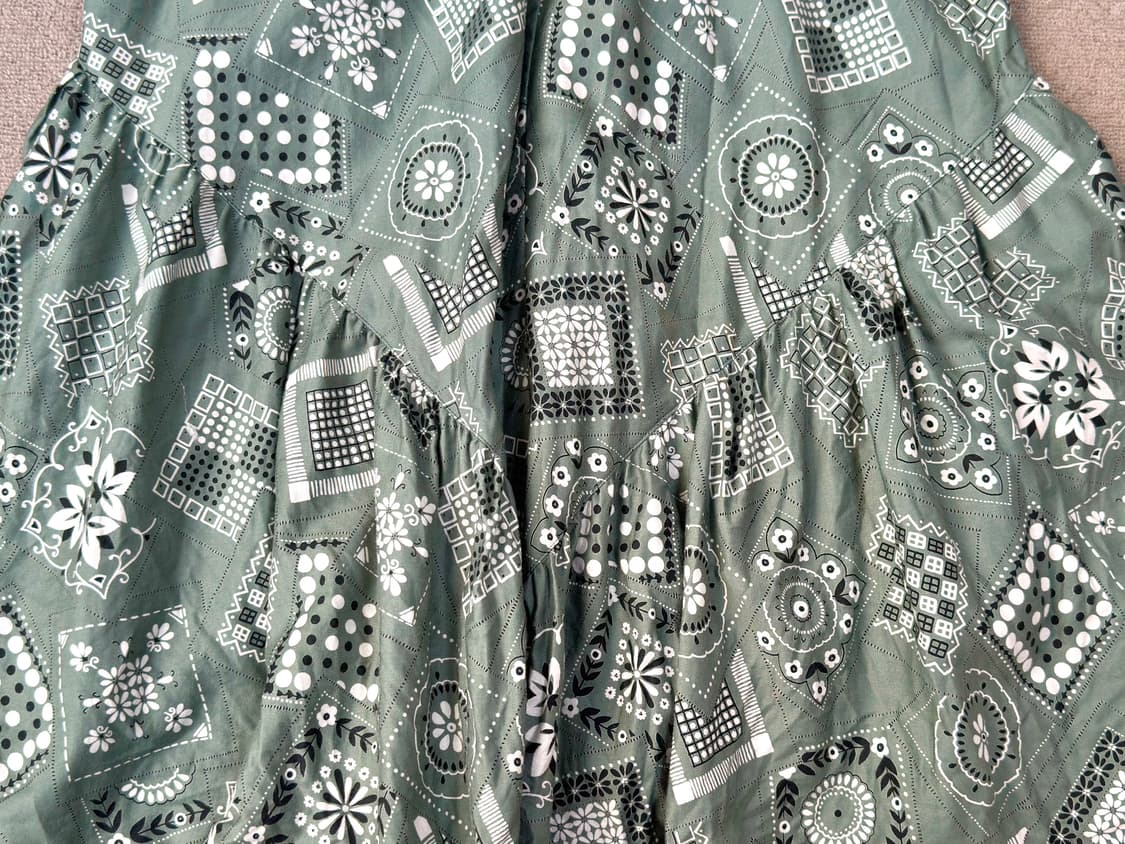 모던빈티지풍 그린 패턴 롱 원피스 상품이미지6