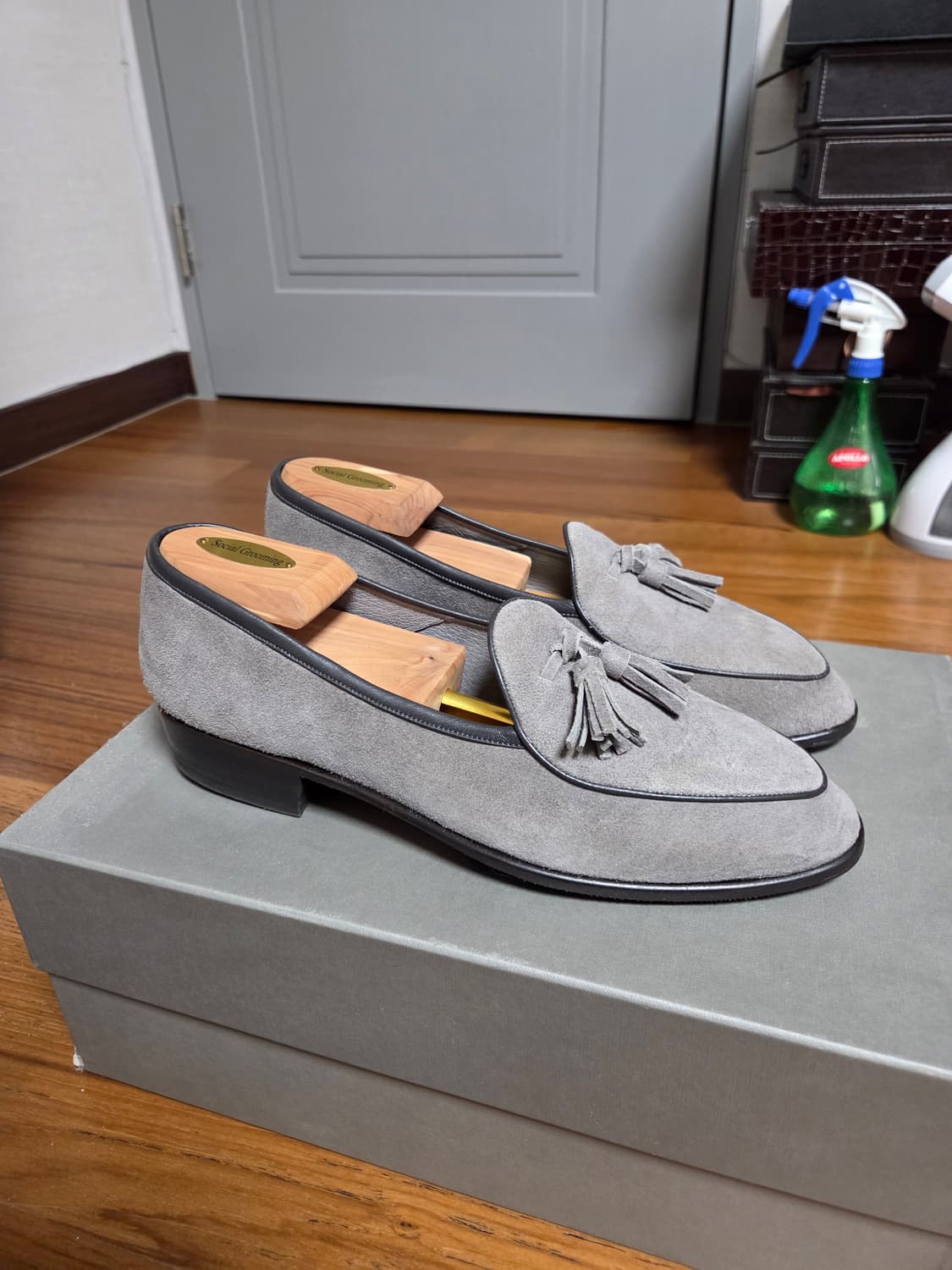 Baudoin & Lange 그레이 스웨이드 태슬 로퍼[새상품] 상품이미지3