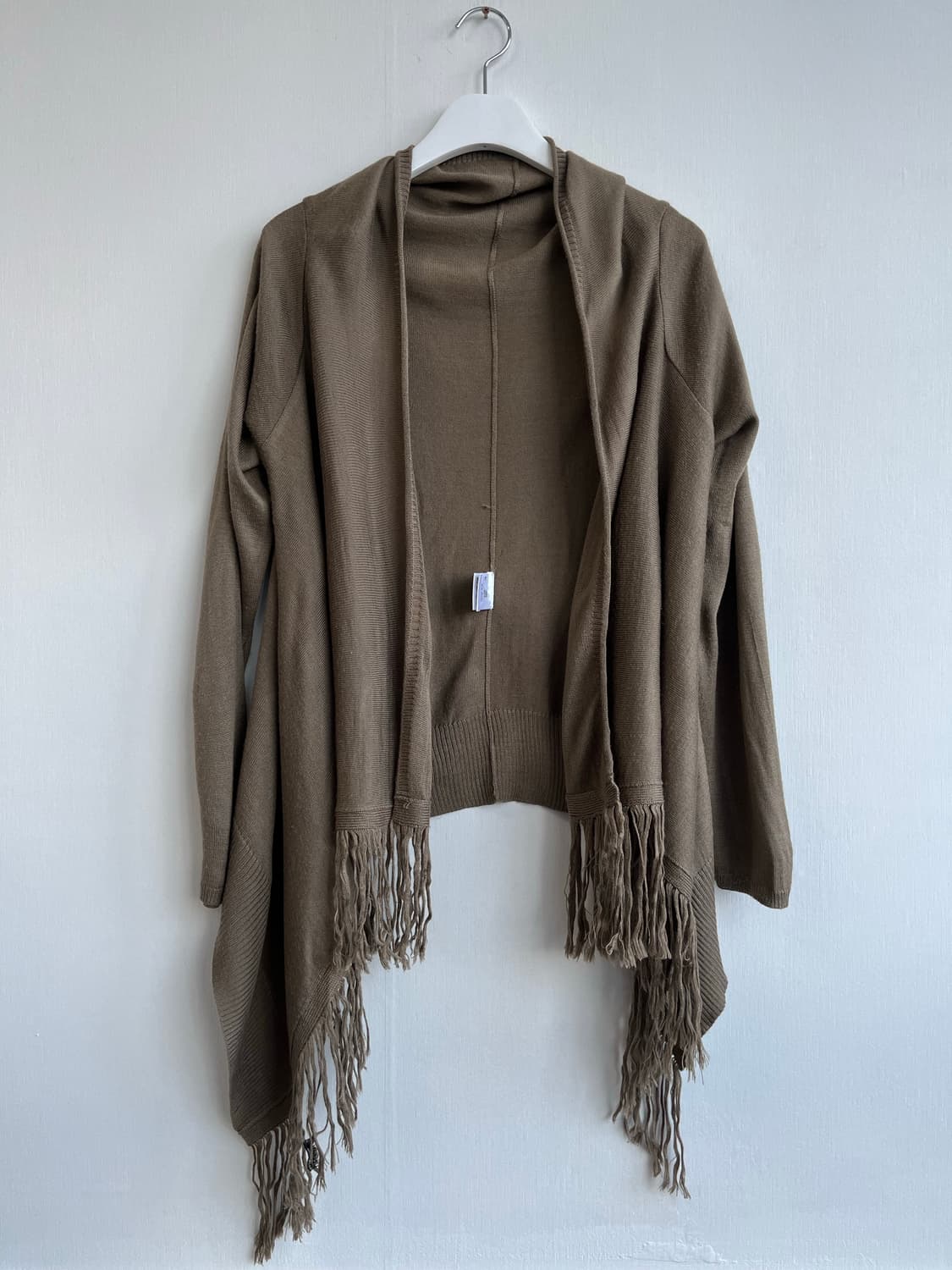 브라운 긴팔 수술 숄 가디건 상품이미지4