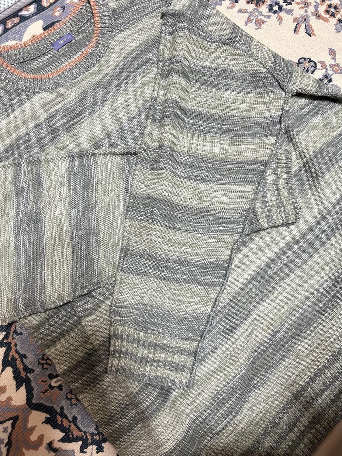 리버스 레이어 믹스 오버핏 니트 [펠리칸] 상품이미지2