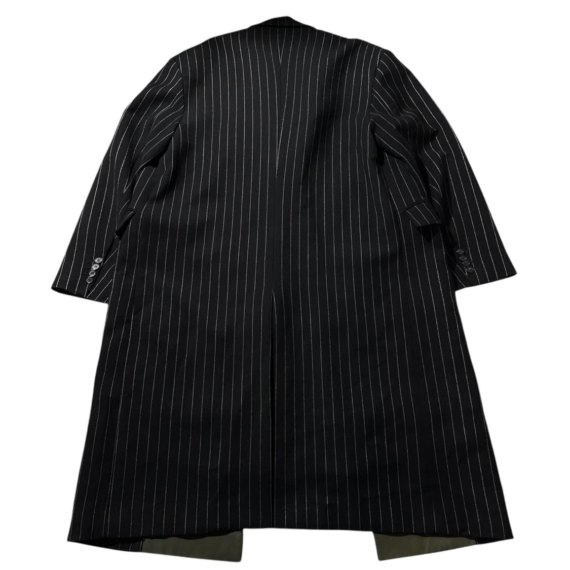 준지 핀 스트라이프 유틸리티 라이너 더블 브레스티드 롱코트 상품이미지5