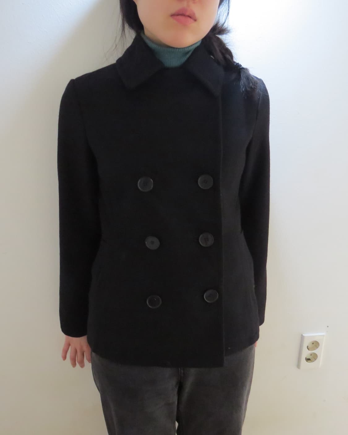 블랙 투버튼 숏코트 상품이미지3