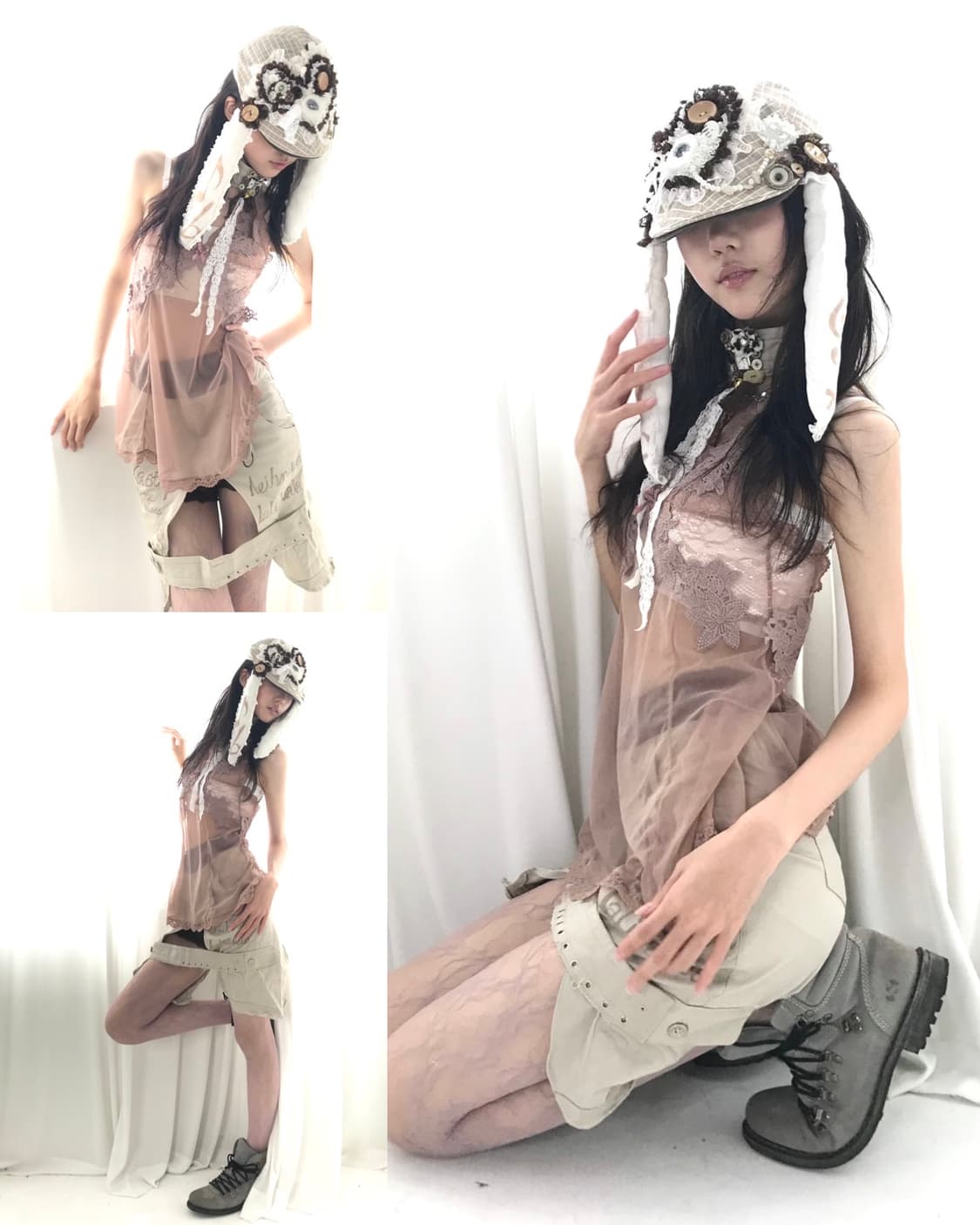 Custom🐾)Lettering U cut layered skirt  상품이미지7