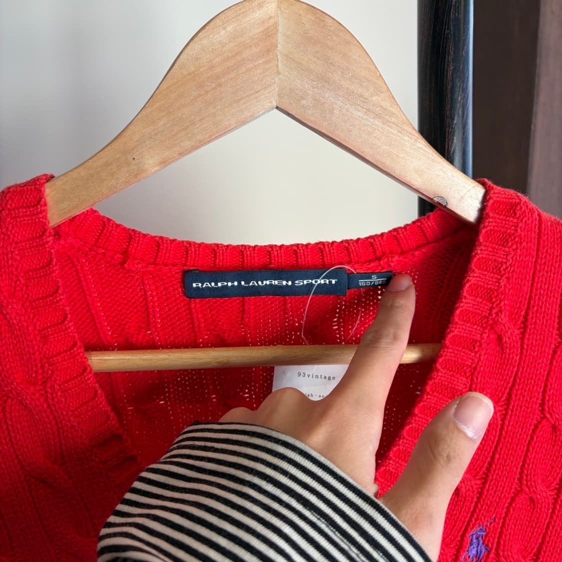 15408 - 폴로 랄프로렌 레드 케이블 브이넥 니트 상품이미지5