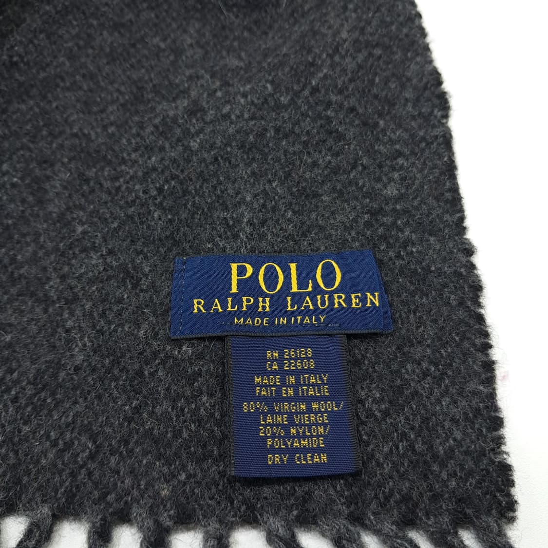 MX263 폴로 랄프로렌 하운드투스 다크그레이 양면 버진울 목도리 머플러 상품이미지6