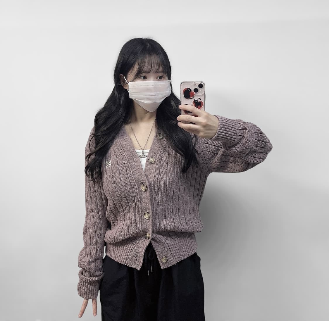 세터 Satur 우먼스 파로 오버 부클 가디건 상품이미지1