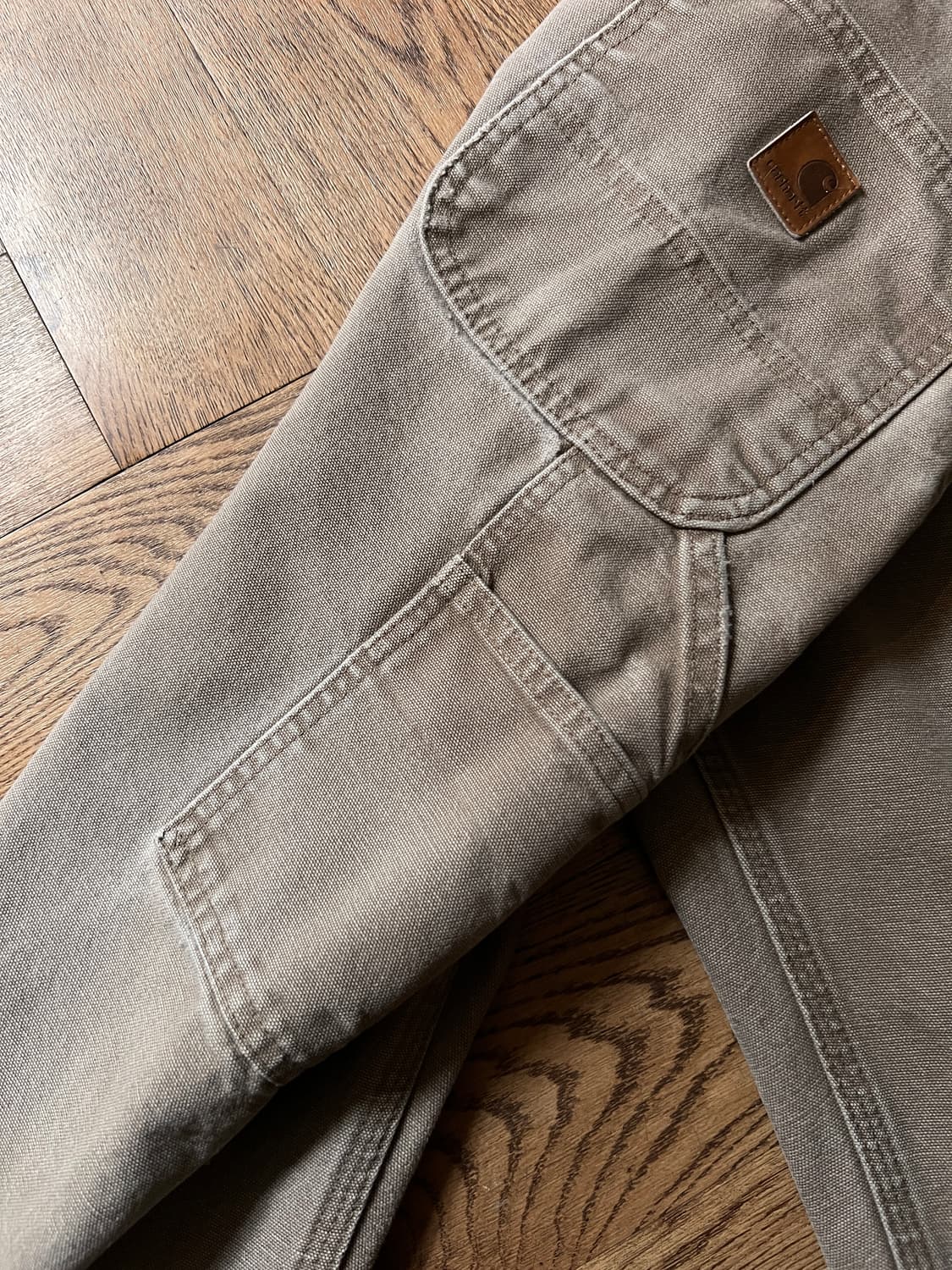 [38]칼하트 USA 더티워싱 머쉬룸 싱글니 카펜터 워크 팬츠 상품이미지7