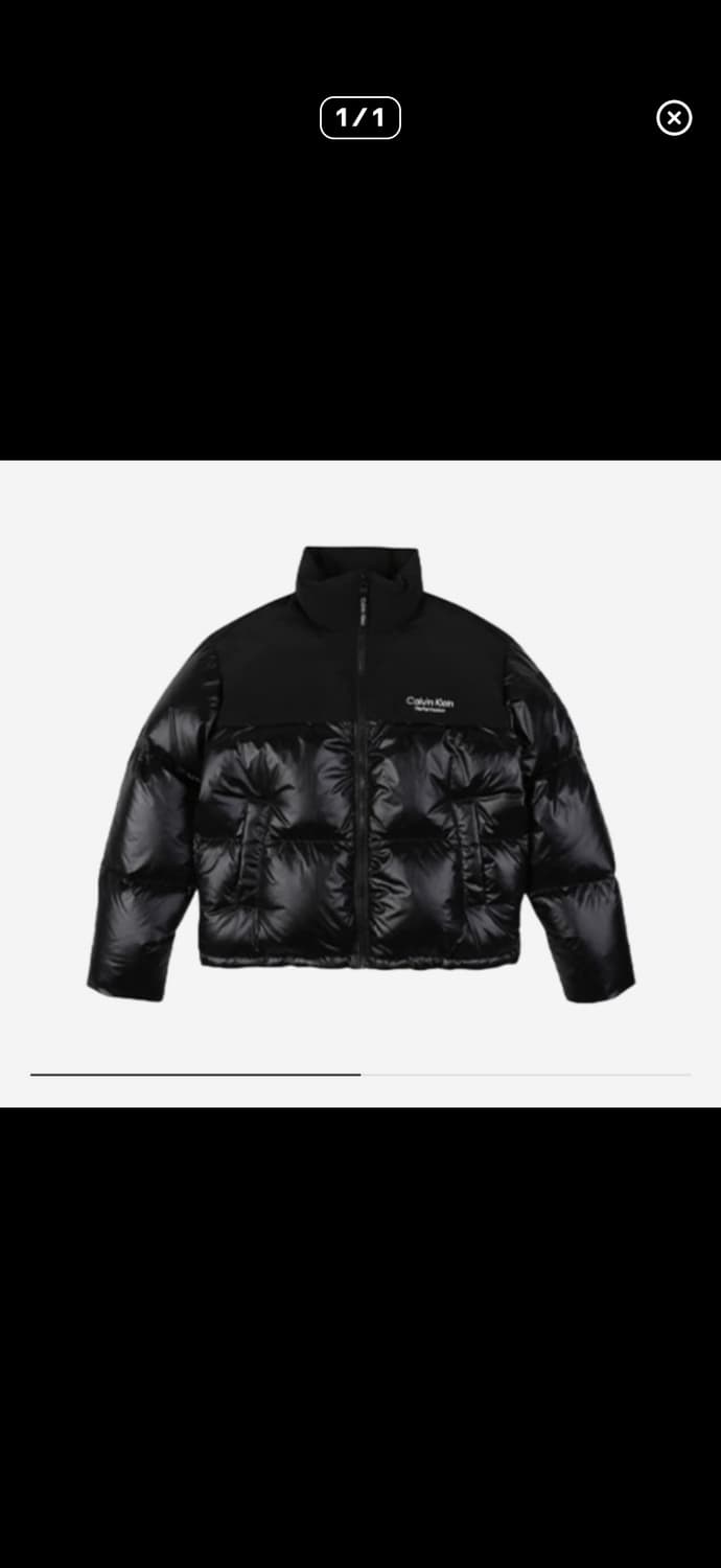 M/L 구함) 캘빈클라인 퍼포먼스 벌키 덕다운 숏패딩 상품이미지1