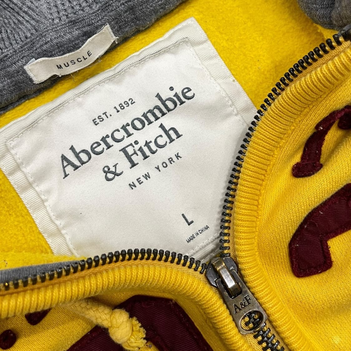 아베크롬비 머슬핏 옐로우 후드집업 상품이미지4