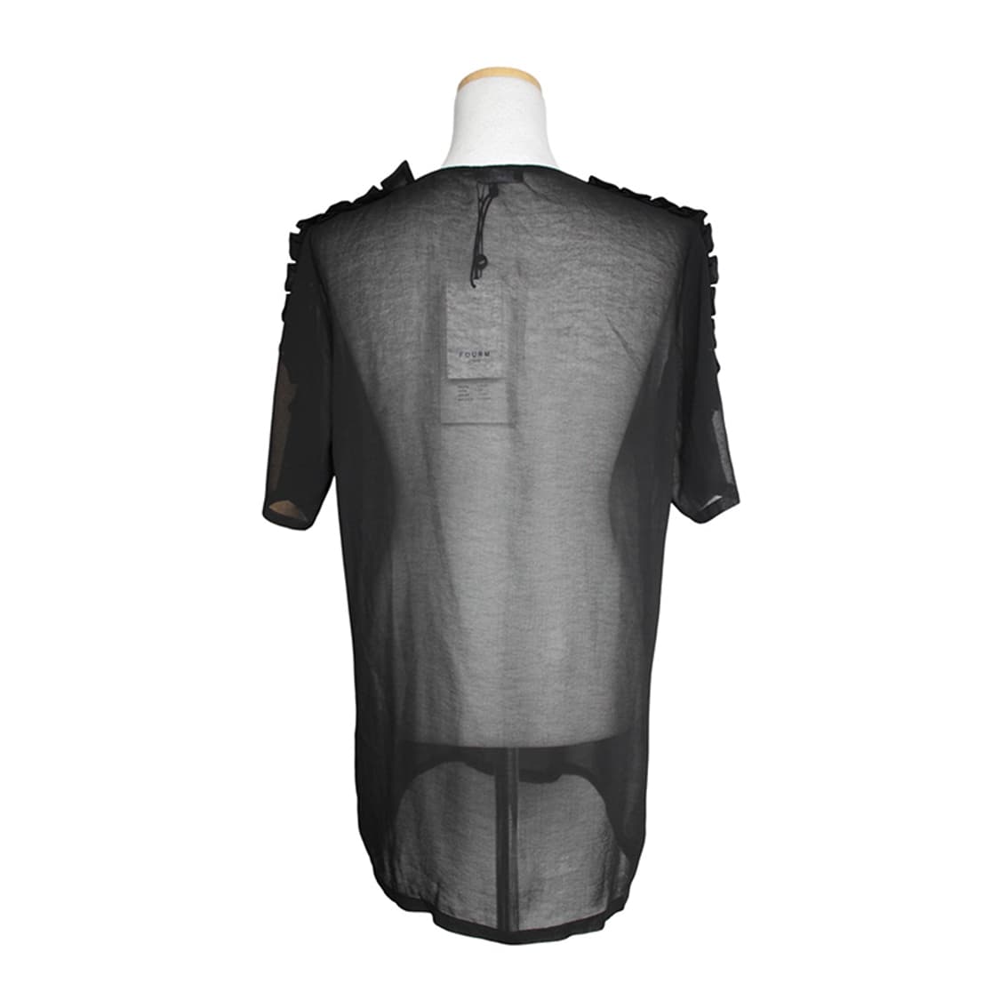 프렌켄 블랙 프릴 시스루 상의 55, 66 상품이미지2