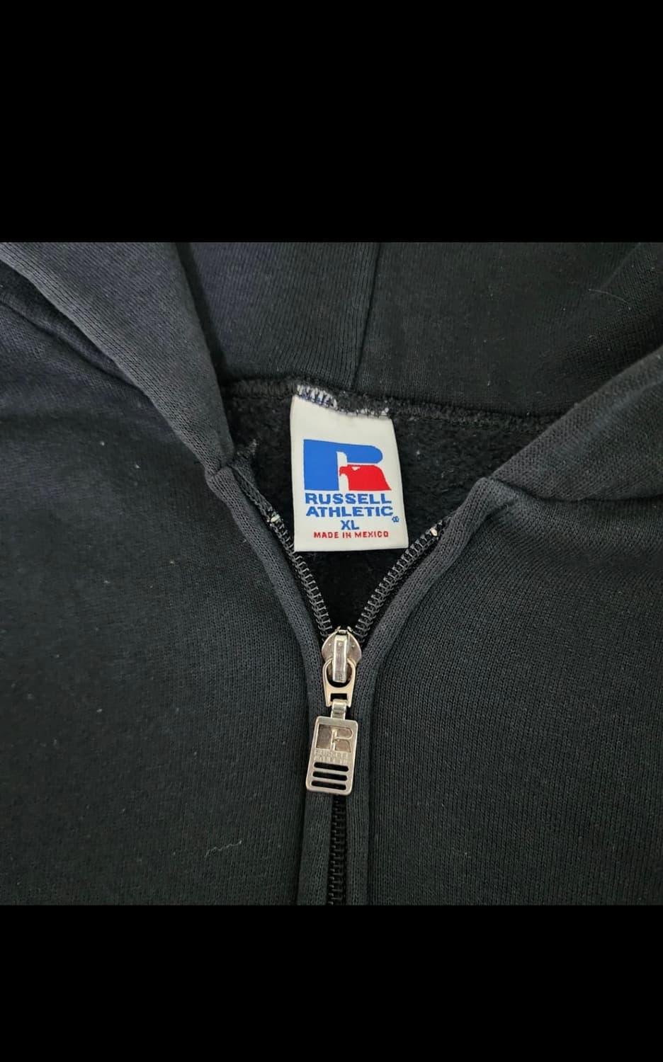 [XL] 90s 러셀 애슬레틱 빈티지 후드집업 블랙 ver. 블리칭 상품이미지4