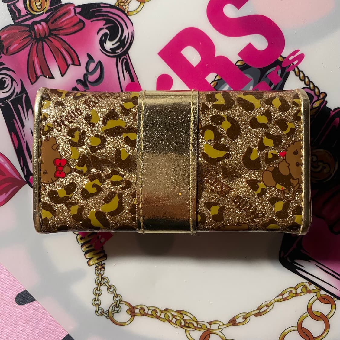 유일매물)헬로키티 악마 레오파드 지갑/호피 오네 히메 갸루 빈티지 y2k 상품이미지3