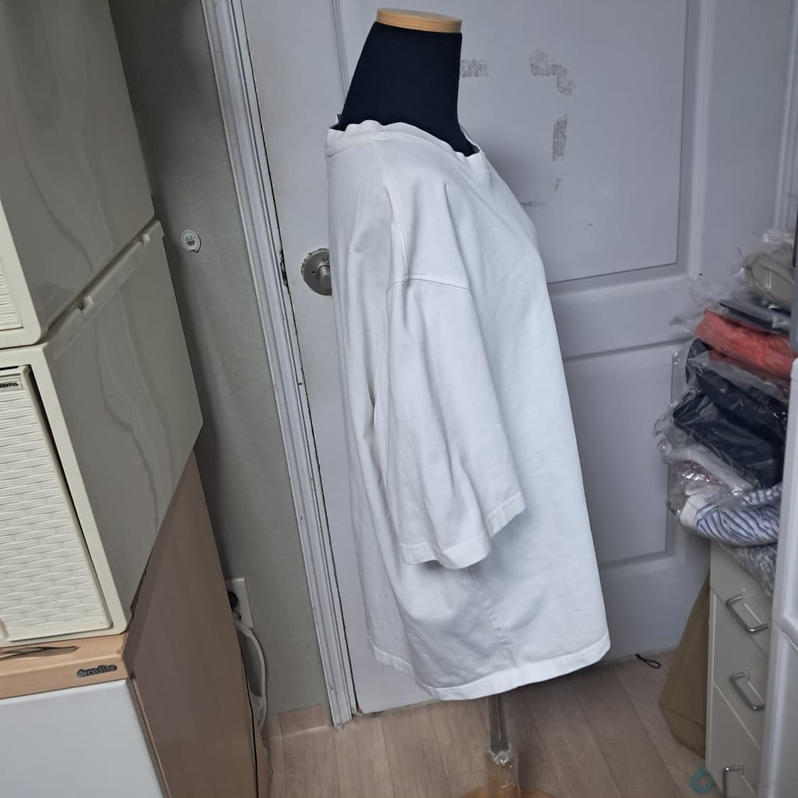 아미 AMI 하트 로고 화이트 반팔티 XL 루즈핏 상품이미지4