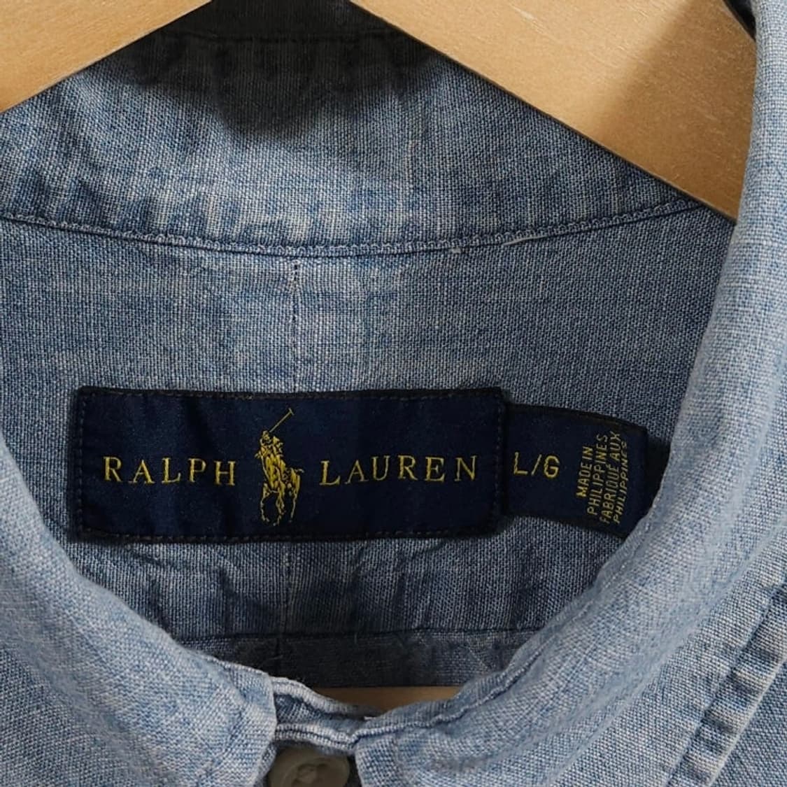 100~105 POLO 폴로 랄프로렌 샴브레이 반팔 셔츠 남방 상품이미지3