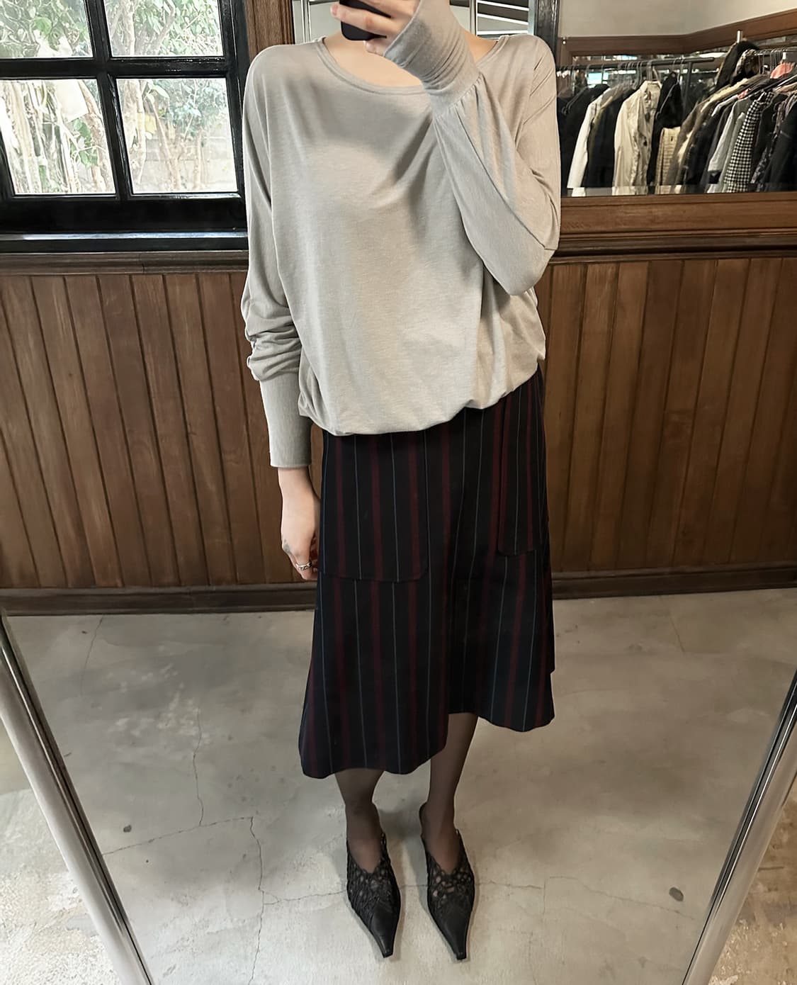 SEE BY CHLOE striped flare skirt 상품이미지5