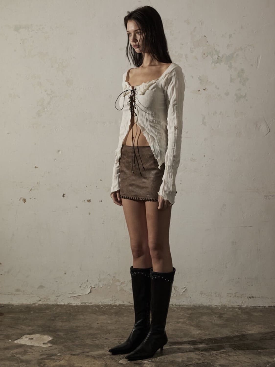 보헤미안서울 링클 코르셋 가디건 상품이미지5