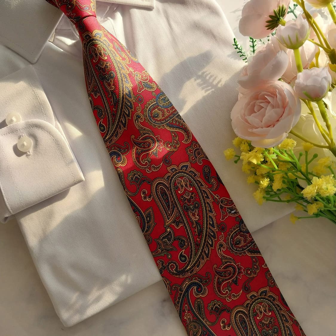 레오나르도 스트렐리 실크 레드 넥타이 9.8cm A+등급 K1295
 상품이미지8