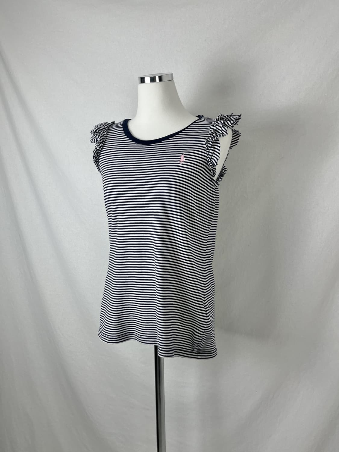 Polo Ralph Lauren 러플 스트라이프 슬리브리스  상품이미지1