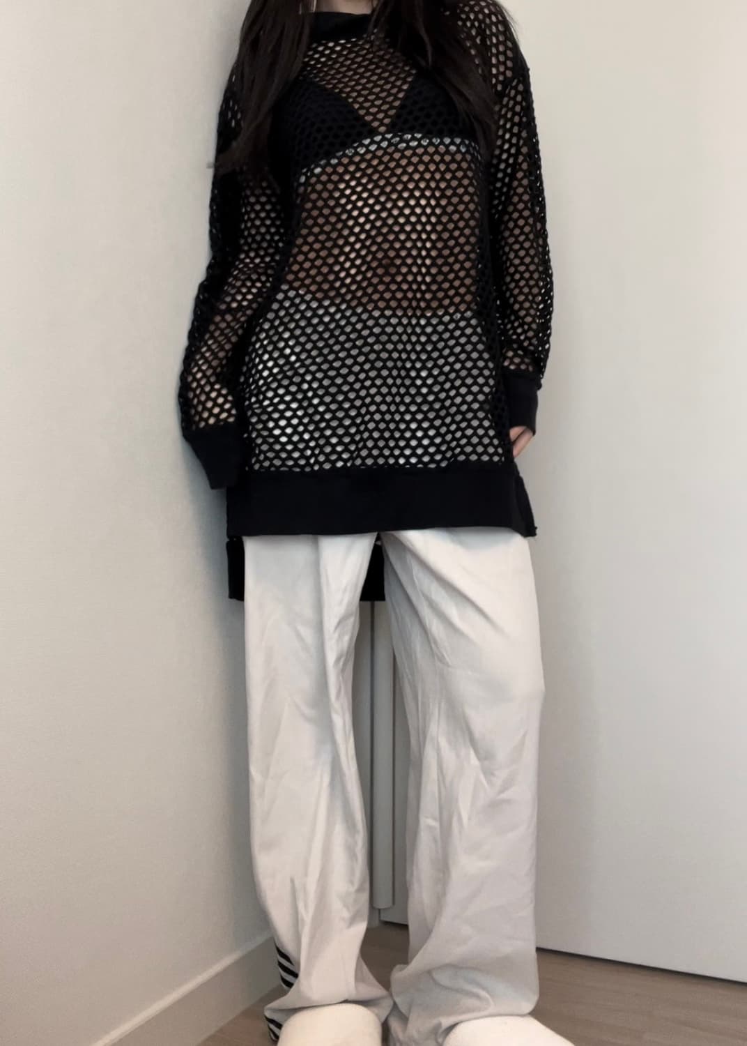 black mesh hoodie 상품이미지2