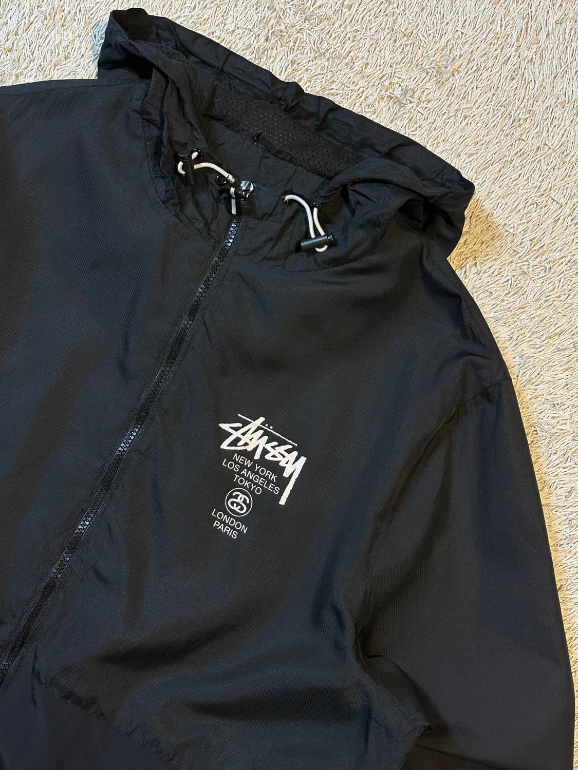 희귀) 스투시 STUSSY 월드투어 후드 바람막이 자켓 블랙 상품이미지2