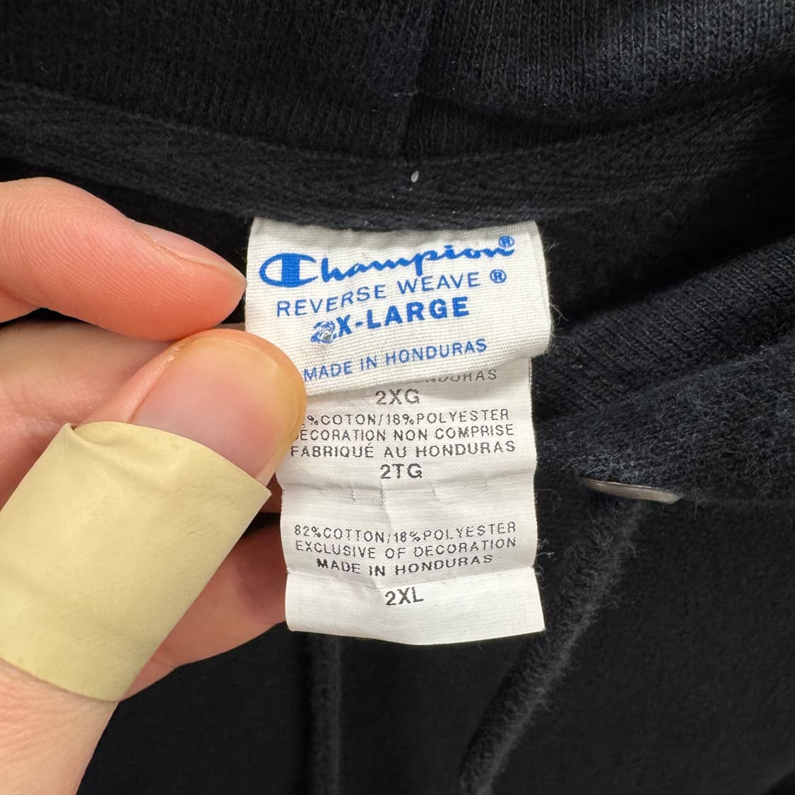 챔피온 스웻셔츠 후드 리버스위브 MASTEF 백 프린트 포인트 블랙 상품이미지7