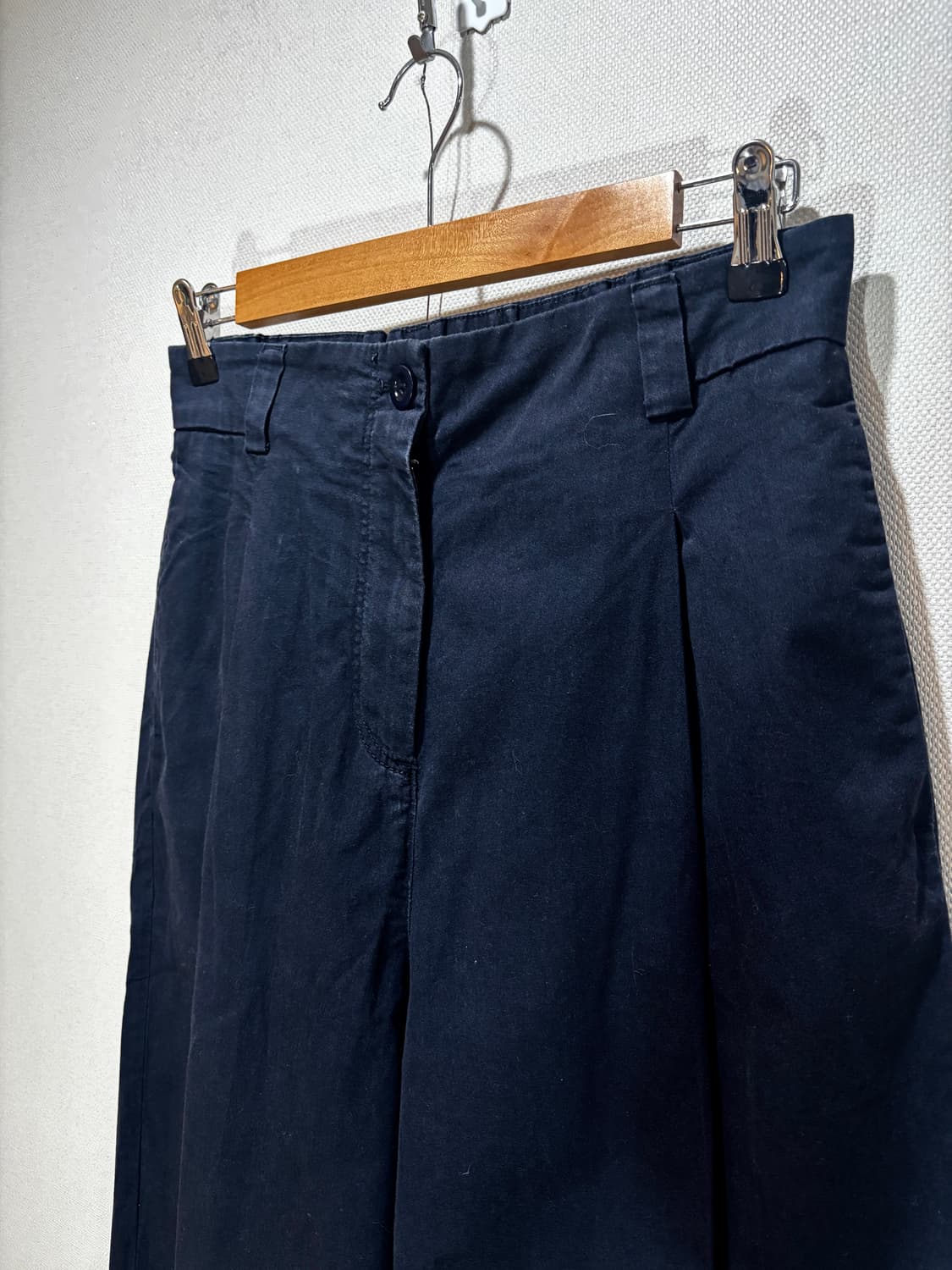 택포/S급) COS 원턱 플리츠 세미 벌룬 네이비 코튼 팬츠 상품이미지3