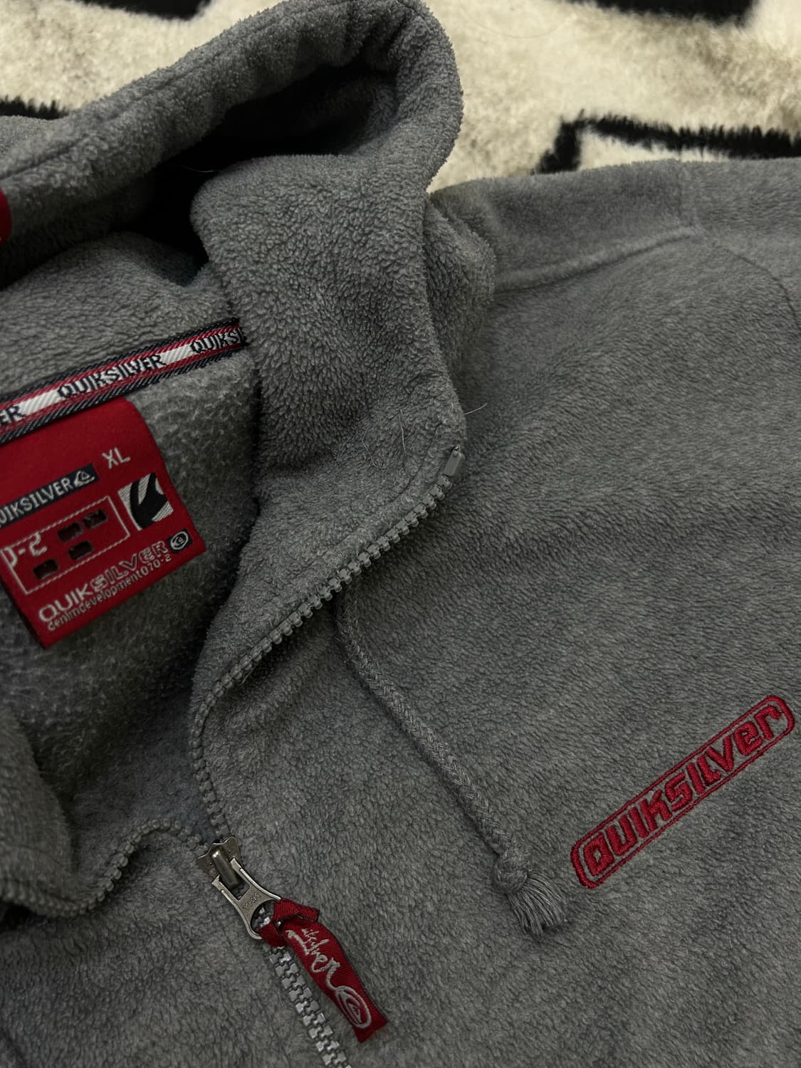 [XL]퀵실버 90s 플리스 후드집업/그레이 상품이미지5