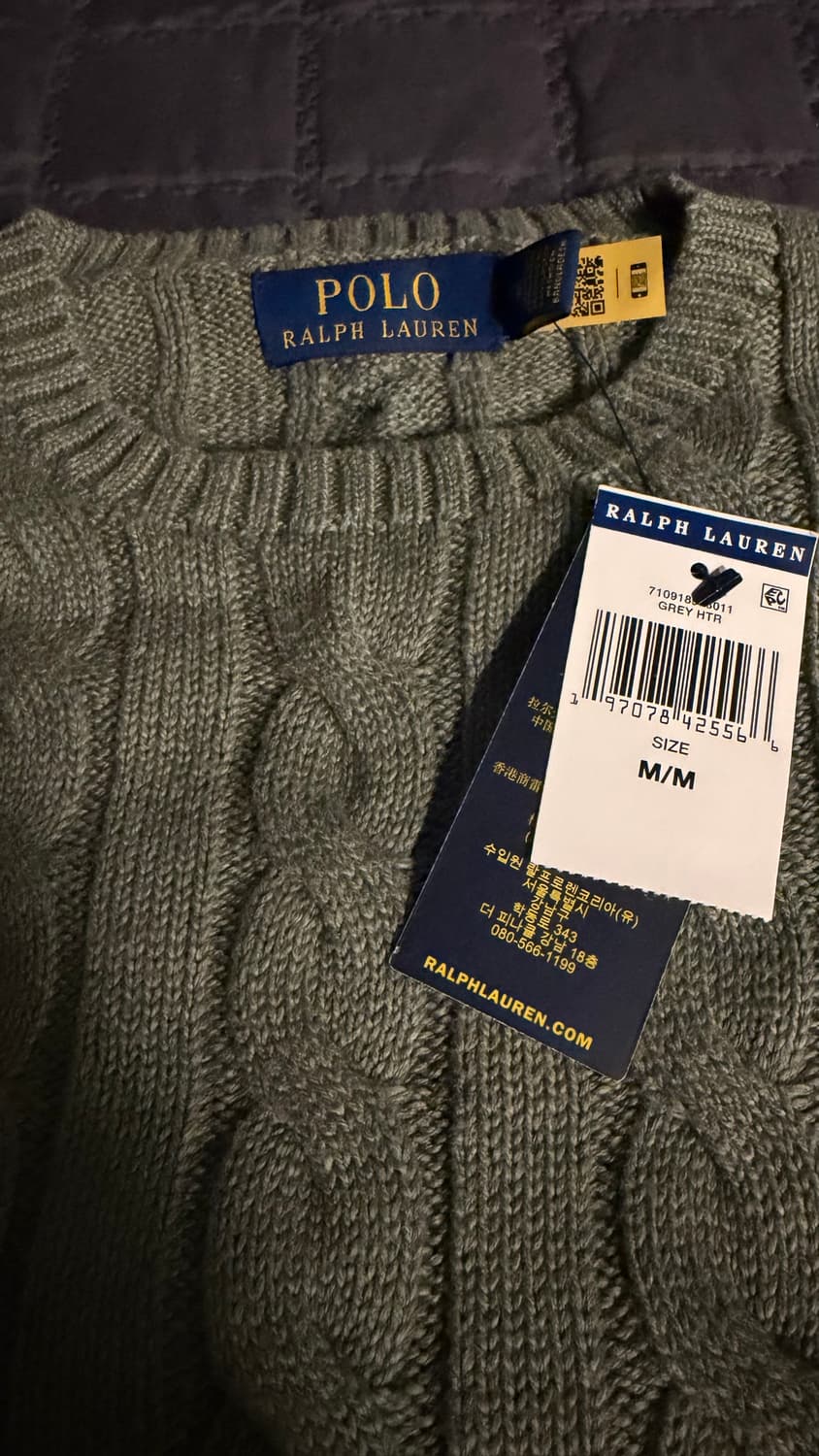 폴로랄프로렌 꽈배기니트 헤더그레이 M 상품이미지1